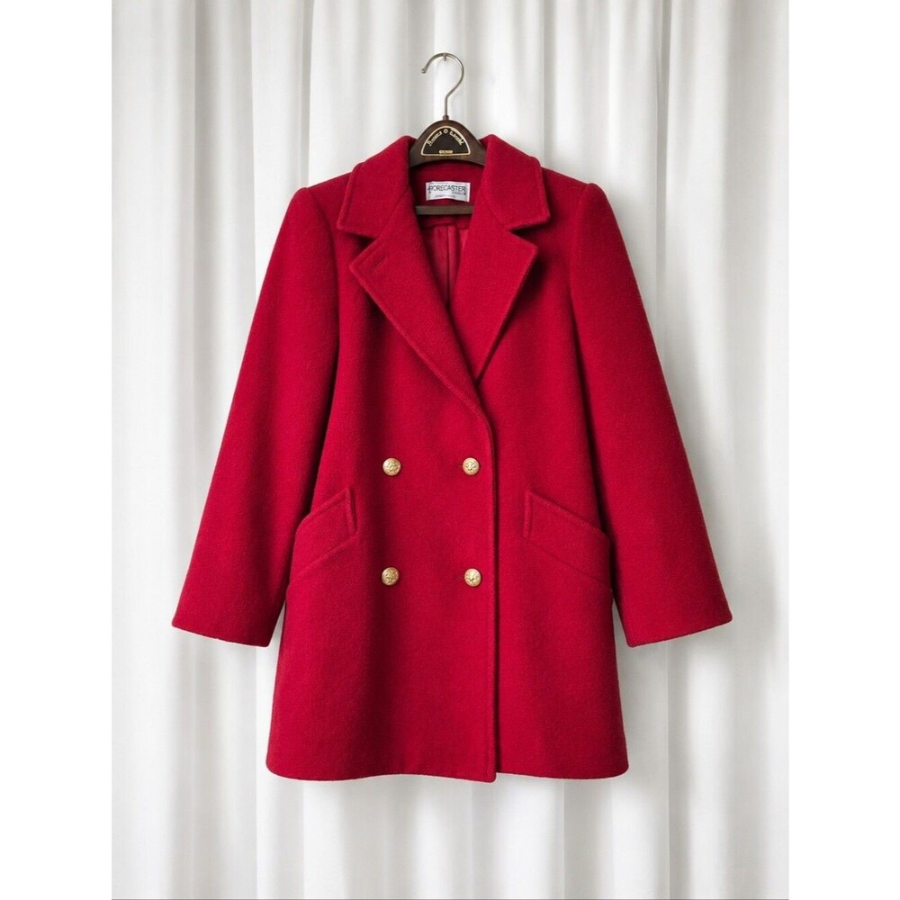 Vintage Forecaster of Boston Red Double Breasted Wool Union Made Americana Coat